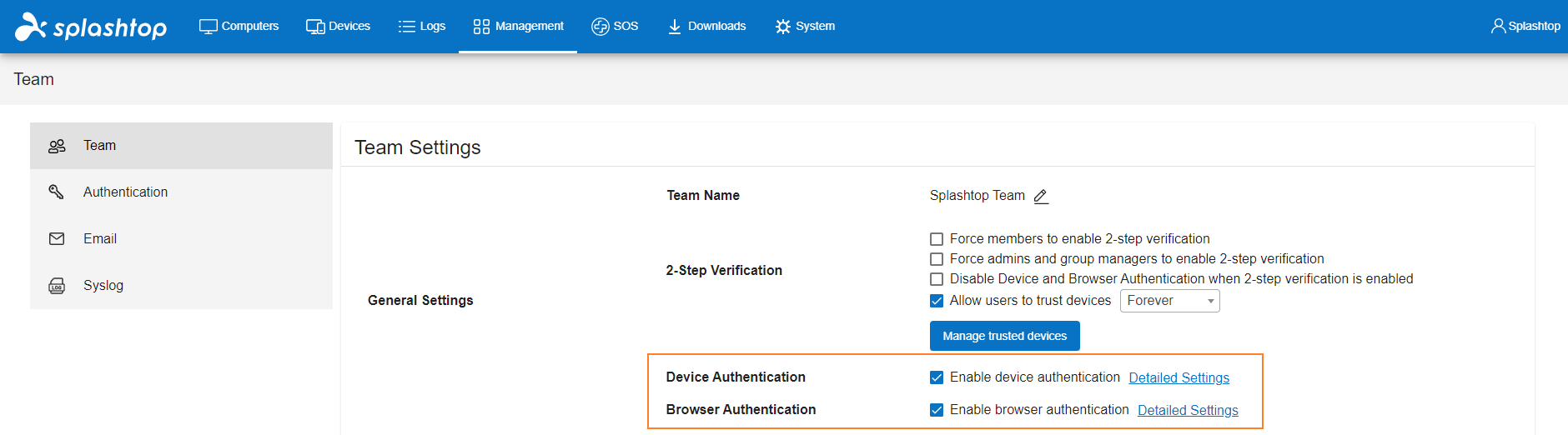 What is Device/Browser Authentication? – Splashtop On-Prem - Support