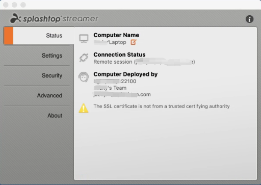 Splashtop streamer configuration tool multi session vnc mac server